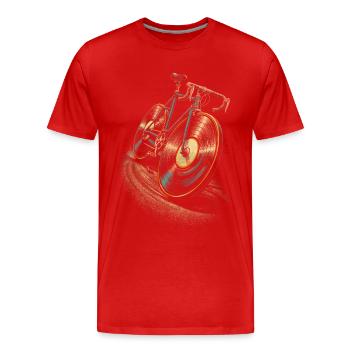 Vinyl Sammler Plattensammler Schallplatten Fahrrad - Männer Premium Bio T-Shirt - Rot - Vorne - Damien (186cm)