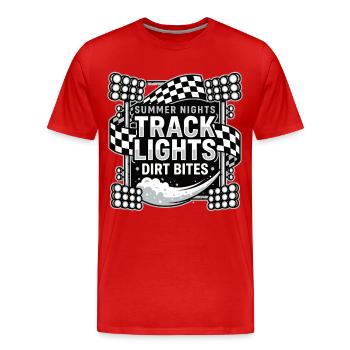 Summer Nights Track Lights Dirt Bites - Männer Premium Bio T-Shirt - Rot - Vorne - Damien (186cm)