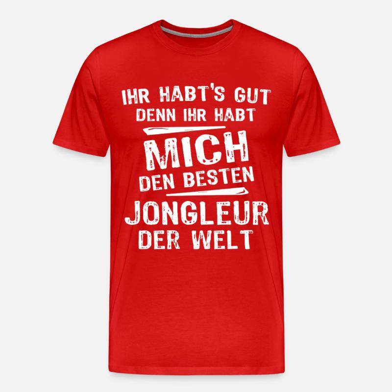 Jongleur - Männer Premium Bio T-Shirt - Rot