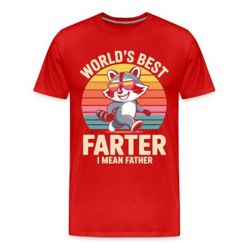 Chemise de la fête des pères Le meilleur péteur du monde Je veux dire Père - T-shirt bio Premium Homme - rouge - Devant - Damien (186cm)