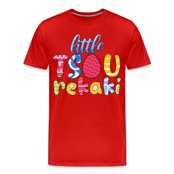 Pâques orthodoxes grecques des Petits Tsourekaki - T-shirt bio Premium Homme - rouge - Devant - Damien (186cm)