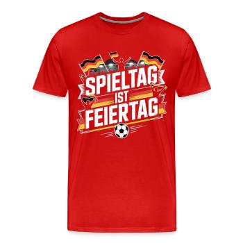 Match day is a public holiday Germany Fan - Men's Premium Organic T-Shirt - red - Front - Damien (186cm)