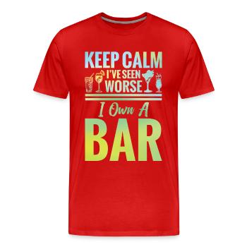 Propriétaire de bar Mixologue Passionné de bar Propriétaire de pub - T-shirt bio Premium Homme - rouge - Devant - Damien (186cm)