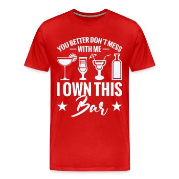 Barmaid, Bar-Enthusiast, Barkeeper, Barbesitzer, Pub - Männer Premium Bio T-Shirt - Rot - Vorne - Damien (186cm)