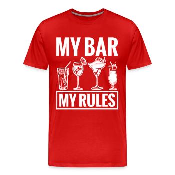  Pub Owner Bartender Cocktail Barmaid Barman Bar - Men's Premium Organic T-Shirt - red - Front - Damien (186cm)