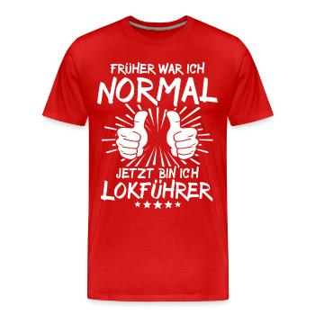 Pilote de moteur - T-shirt bio Premium Homme - rouge - Devant - Damien (186cm)