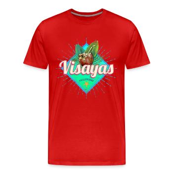 Visayas Philippines Coconut Filipino Souvenir - Men's Premium Organic T-Shirt - red - Front - Damien (186cm)