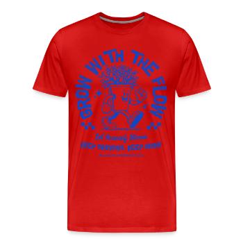 Grandir avec le courant - T-shirt bio Premium Homme - rouge - Devant - Damien (186cm)