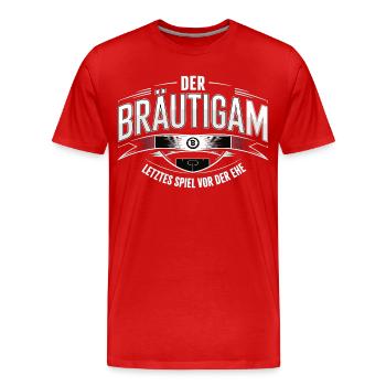 Marié Dernier jeu avant le mariage Enterrement de vie de garçon - T-shirt bio Premium Homme - rouge - Devant - Damien (186cm)