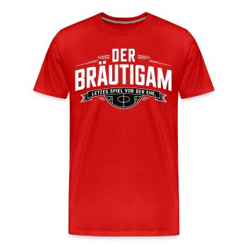 Marié Dernier jeu avant le mariage Enterrement de vie de garçon - T-shirt bio Premium Homme - rouge - Devant - Damien (186cm)