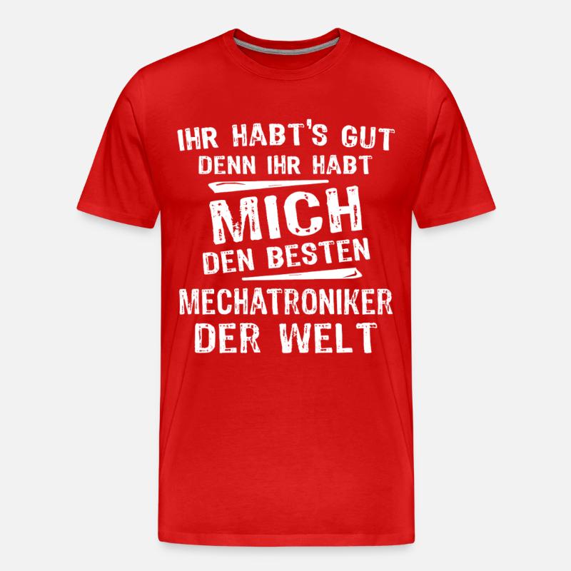 Mechatroniker - Männer Premium Bio T-Shirt - Rot