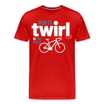 Acrobatie professionnelle à vélo Tourbillon d’élite - T-shirt bio Premium Homme - rouge - Devant - Damien (186cm)