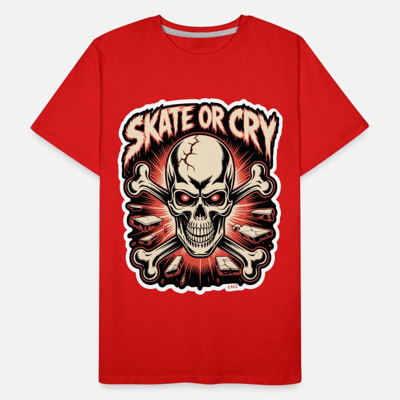 Skate- oder Cry-Skull-Tee-Design Männer Premium Bio T-Shirt