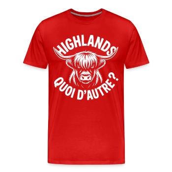 Highlands Ox Longhorn Monochrome - Men's Premium Organic T-Shirt - red - Front - Damien (186cm)