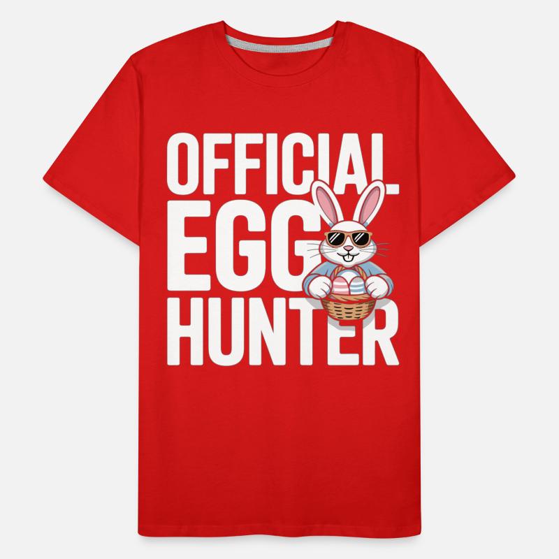 Official Egg Hunter Easter Bunny Easter Humor Men's Premium Organic T-Shirt