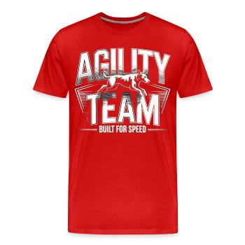 Sports canins d’équipe d’agilité – Conçus pour la vitesse - T-shirt bio Premium Homme - rouge - Devant - Damien (186cm)