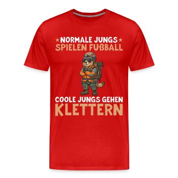 Bouldern Murmeltier Coole Jungs gehen Klettern - Männer Premium Bio T-Shirt - Rot - Vorne - Damien (186cm)