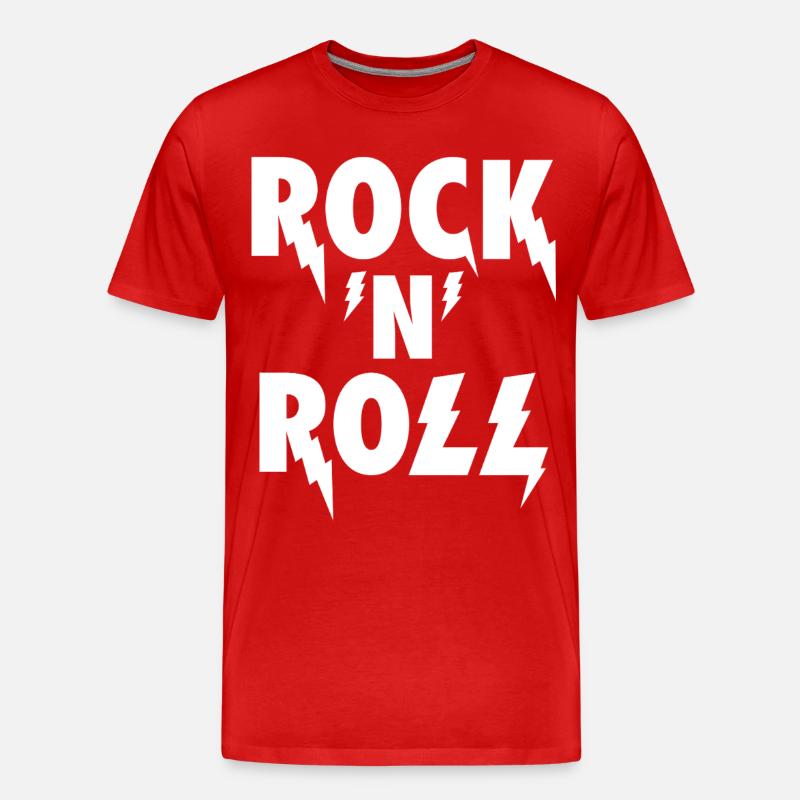 Rock'N'Roll Blitz-Emblem - Männer Premium Bio T-Shirt - Rot