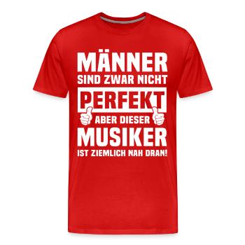 Musiker - Männer Premium Bio T-Shirt - Rot - Vorne - Damien (186cm)