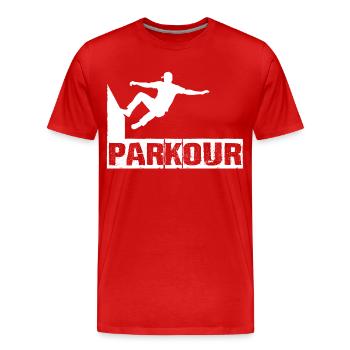 Parkour - T-shirt bio Premium Homme - rouge - Devant - Damien (186cm)