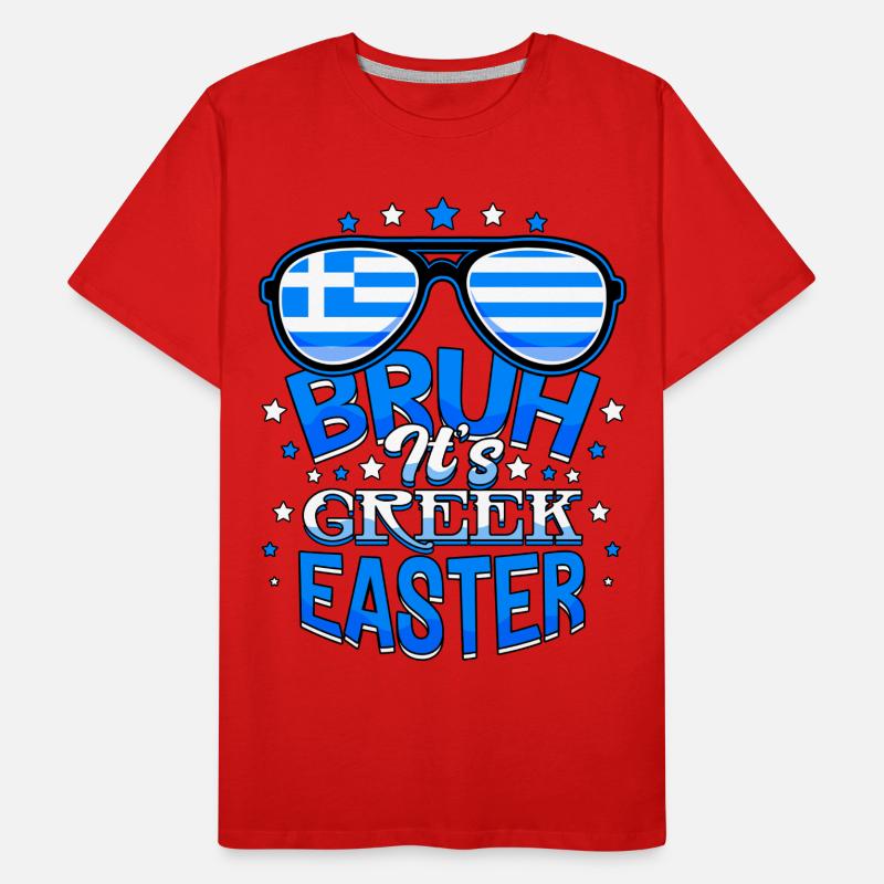 Bruh It's Greek Easter Orthodox Easter Pascha Men's Premium Organic T-Shirt