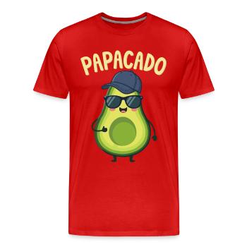 Werdender Papa & Vater, Papacado, Schwangerschaft - Männer Premium Bio T-Shirt - Rot - Vorne - Damien (186cm)