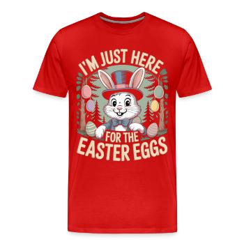 Easter T-Shirt Funny – Bunny with Top Hat - Men's Premium Organic T-Shirt - red - Front - Damien (186cm)