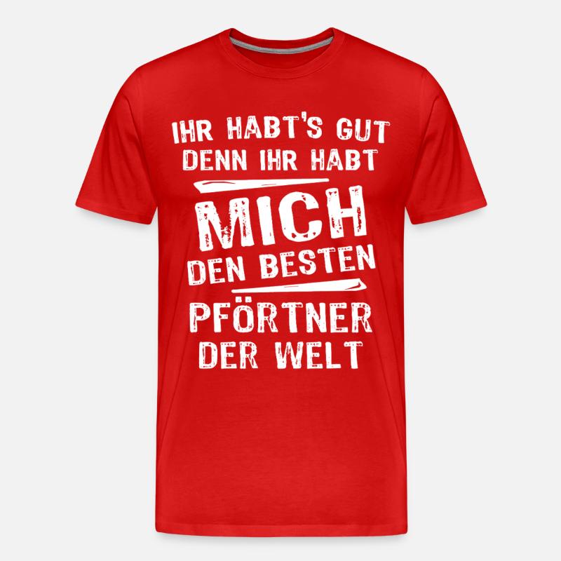 Pförtner - Männer Premium Bio T-Shirt - Rot