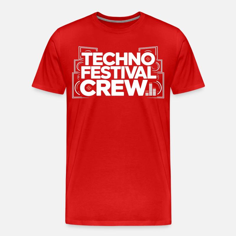 Techno Festival Crew – Techo Party Outfit - Männer Premium Bio T-Shirt - Rot