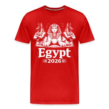 Sphinx Cléopâtre Anubis Égypte 2026 Mysticisme - T-shirt bio Premium Homme - rouge - Devant - Damien (186cm)