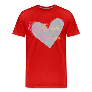 Konfetti im Herzen  - Männer Premium Bio T-Shirt - Rot - Vorne - Damien (186cm)