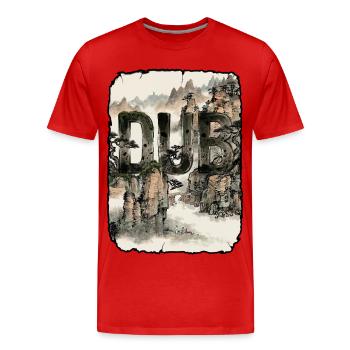 Reggae asiatique dub - T-shirt bio Premium Homme - rouge - Devant - Damien (186cm)