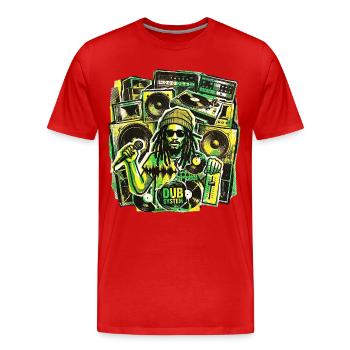 Dub Reggae Soundsystem - Männer Premium Bio T-Shirt - Rot - Vorne - Damien (186cm)