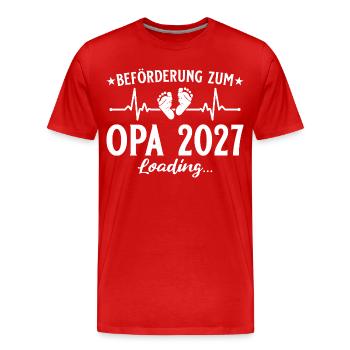 Beförderung zum Opa 2027 Loading Geschenk - Männer Premium Bio T-Shirt - Rot - Vorne - Damien (186cm)