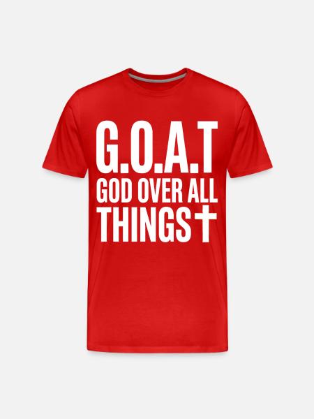 G.O.A.T God Over All Things Cross - Men's Premium Organic T-Shirt - red