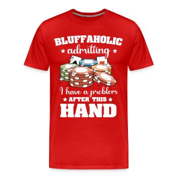 Poker Poker Joueurs - T-shirt bio Premium Homme - rouge - Devant - Damien (186cm)