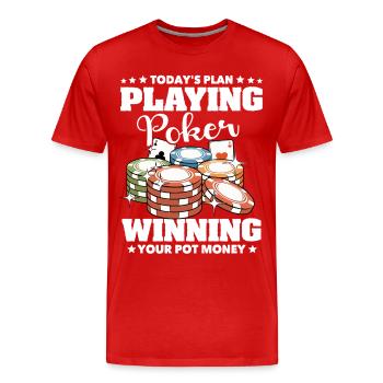 Poker Poker Joueurs - T-shirt bio Premium Homme - rouge - Devant - Damien (186cm)