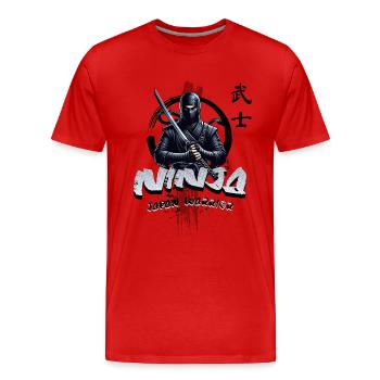 Ninja Japan Krieger  - Männer Premium Bio T-Shirt - Rot - Vorne - Damien (186cm)