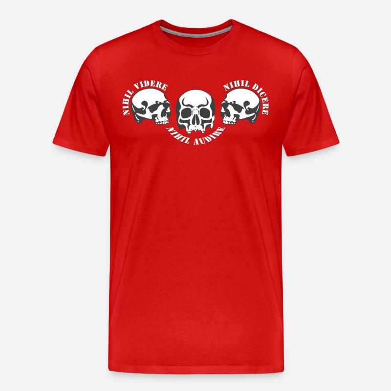 Drei Schädel – Schädel-Trio - Männer Premium Bio T-Shirt - Rot