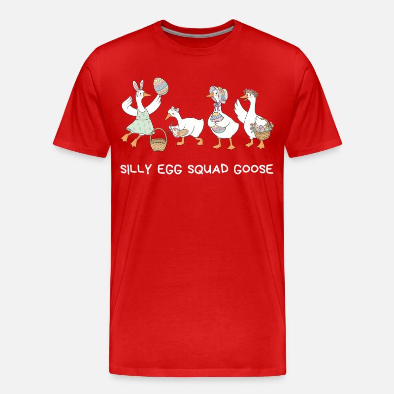 Silly Egg Squad Goose Easter - Men's Premium Organic T-Shirt - red