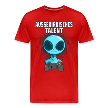 Talent zocken - Männer Premium Bio T-Shirt - Rot - Vorne - Damien (186cm)
