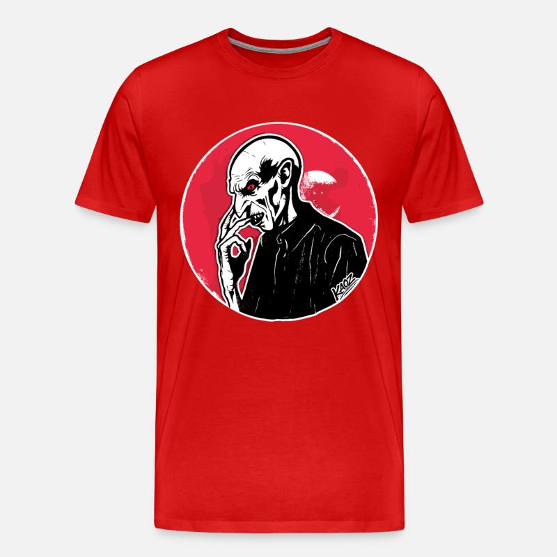 Crimson Zombie Silhouette - Männer Premium Bio T-Shirt - Rot