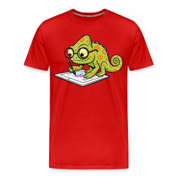 Caméléon Artiste Numérique Tablette Graphique Masc - T-shirt bio Premium Homme - rouge - Devant - Damien (186cm)