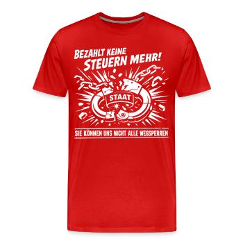 Bezahlt Keine Steuern Mehr - Männer Premium Bio T-Shirt - Rot - Vorne - Damien (186cm)