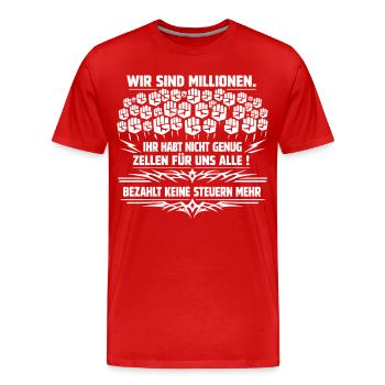 Wir Sind Millionen - Männer Premium Bio T-Shirt - Rot - Vorne - Damien (186cm)