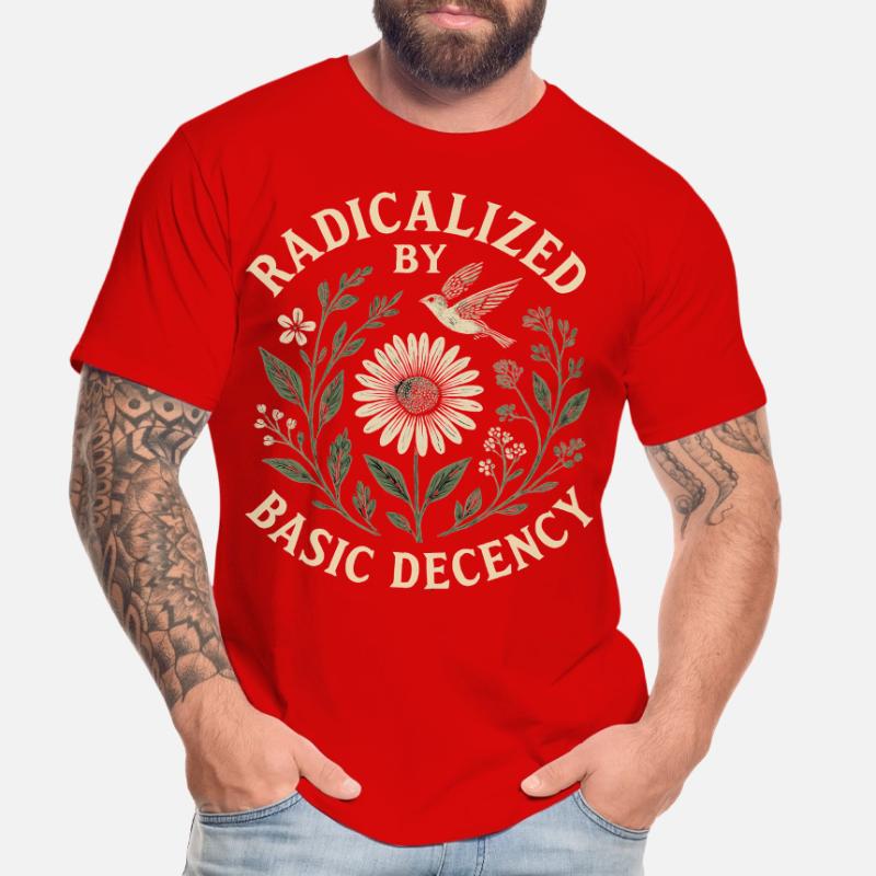 Radicalized by Basic Decency Statement Trend Men's Premium Organic T-Shirt