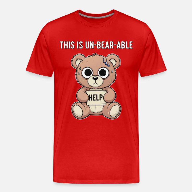 Unbearable Bear Spruch - Männer Premium Bio T-Shirt - Rot