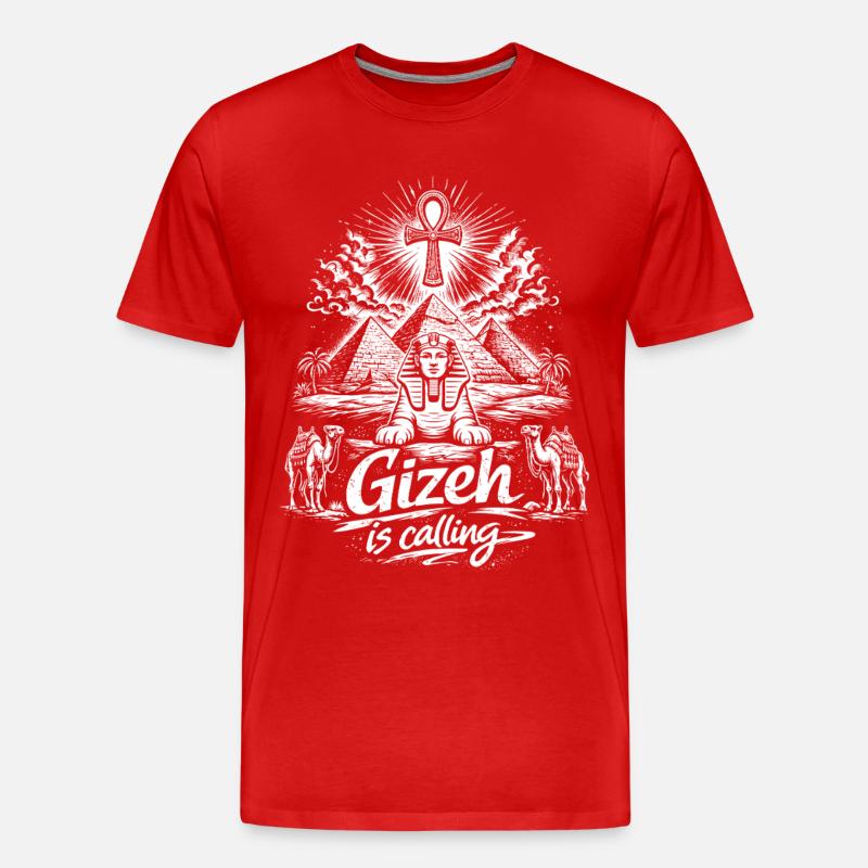 Gizeh is calling Ägypten Pyramiden Reise - Männer Premium Bio T-Shirt - Rot