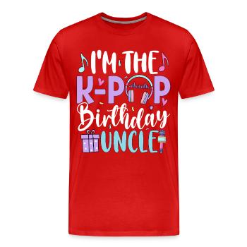 I'm The K Pop Birthday Uncle - Men's Premium Organic T-Shirt - red - Front - Damien (186cm)