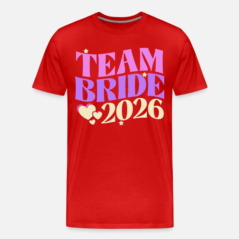 Team Bride 2026 - Männer Premium Bio T-Shirt - Rot